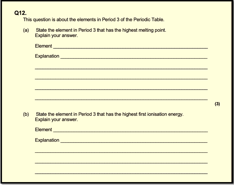 EXAM PRO QUESTIONS - AQA A-LEVEL CHEMISTRY