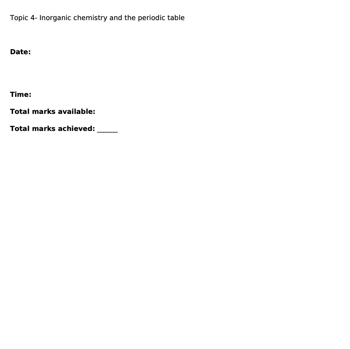 EXAM PRO QUESTIONS - EDEXCEL A-LEVEL CHEMISTRY
