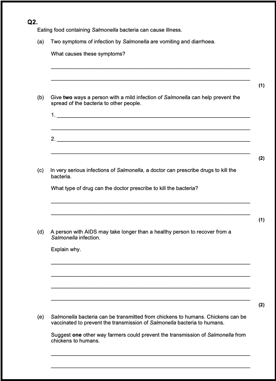 EXAM PRO QUESTIONS - AQA GCSE BIOLOGY