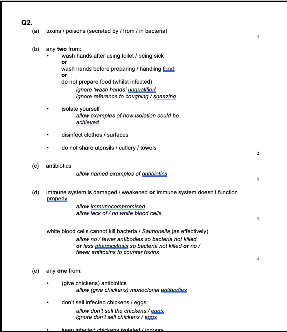 EXAM PRO QUESTIONS - AQA GCSE BIOLOGY