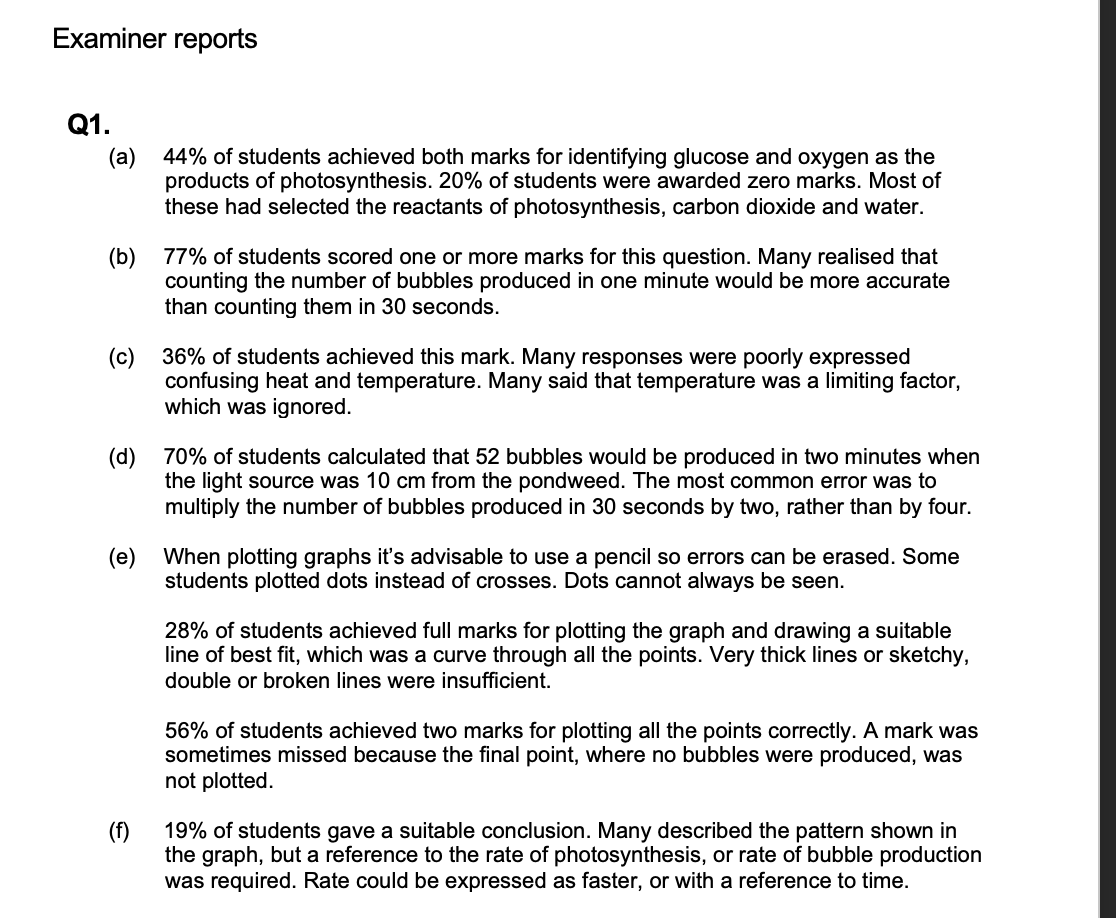 EXAMPRO QUESTIONS - GCSE COMBINED SCIENCE