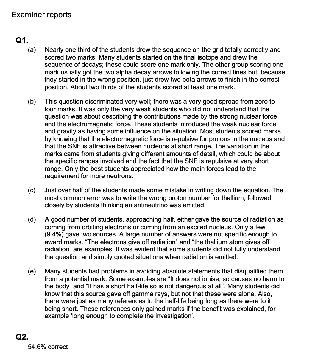 EXAMPRO QUESTIONS - AQA A-LEVEL PHYSICS