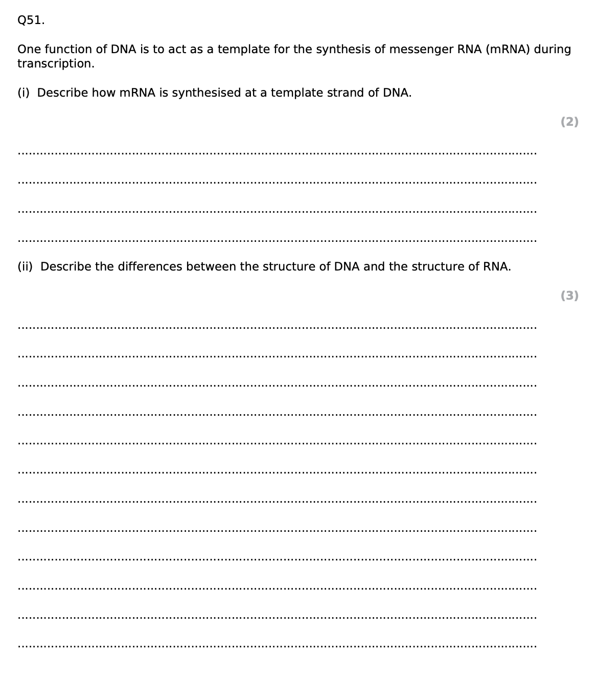 EXAM PRO QUESTIONS - EDEXCEL A-LEVEL BIOLOGY