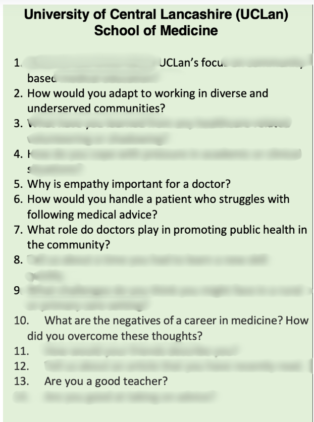 The Medical School Interview Masterbook - REAL Past Questions